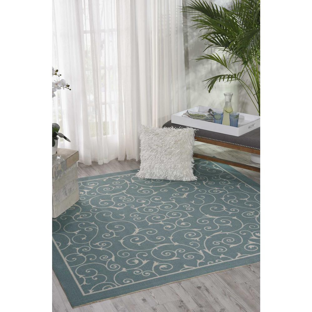 Home & Garden Area Rug, Light Blue, 8'6" x SQUARE. Picture 2