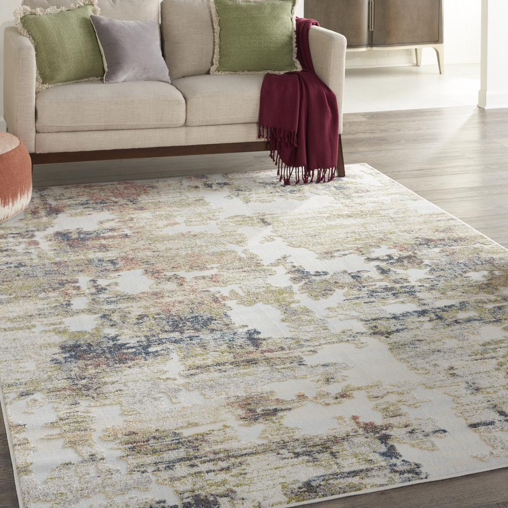 TRC04 Trance Ivory/Multi Area Rug- 6'6" x 9'6". Picture 2
