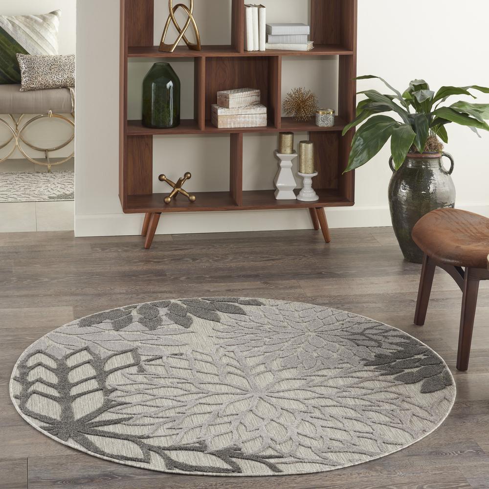 ALH05 Aloha Silver Grey Area Rug- 4' x round. Picture 9