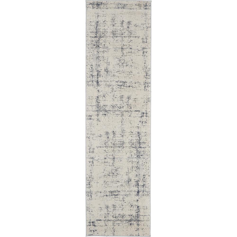 Rustic Textures Area Rug, Ivory/Blue, 2'2"X7'6". Picture 1