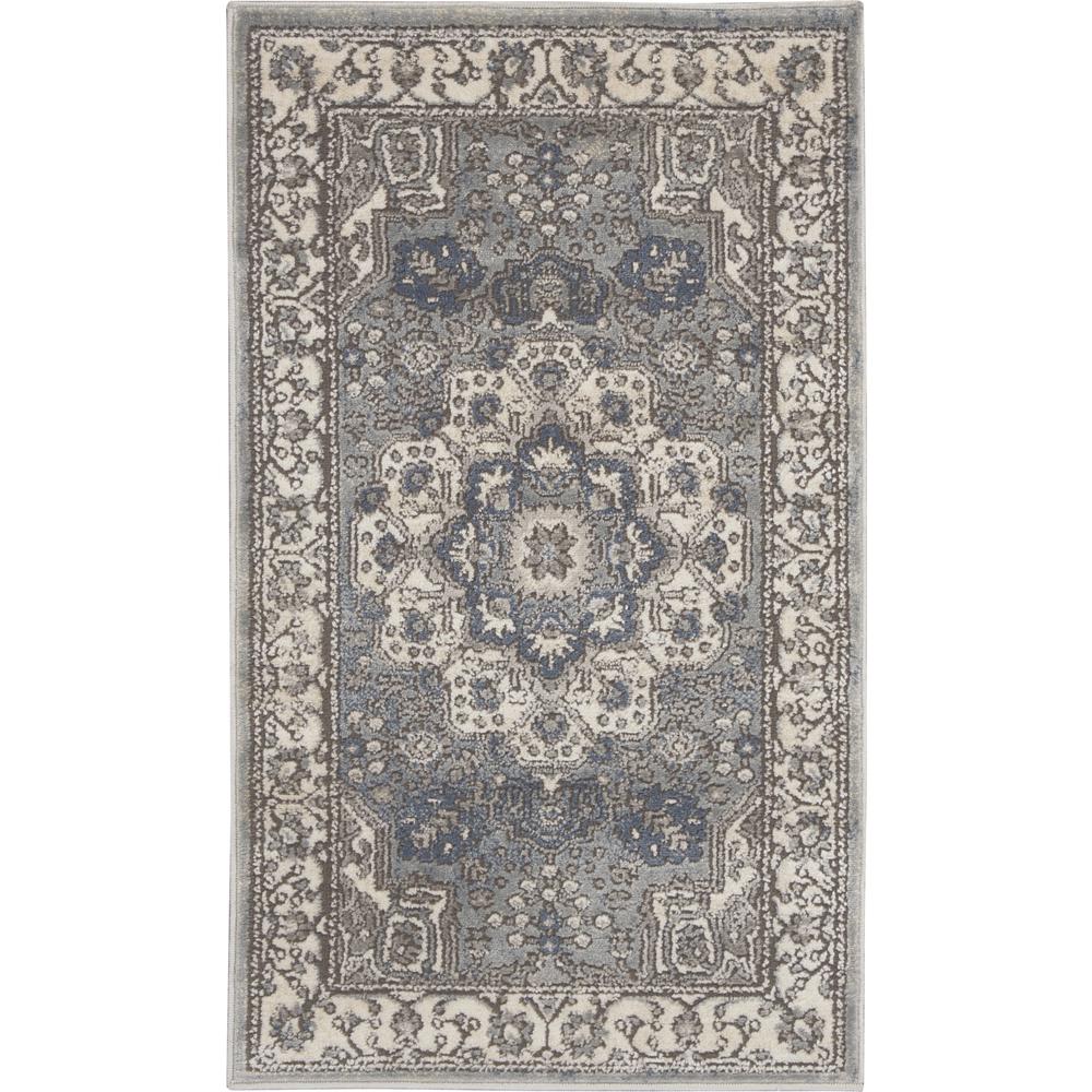 Nourison Concerto Area Rug, 2'2" x 3'9", Grey/Ivory. Picture 1