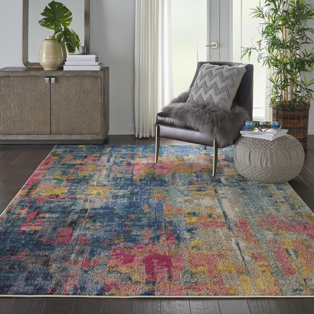 Celestial Area Rug, Blue/Yellow, 6'7"X9'7". Picture 4