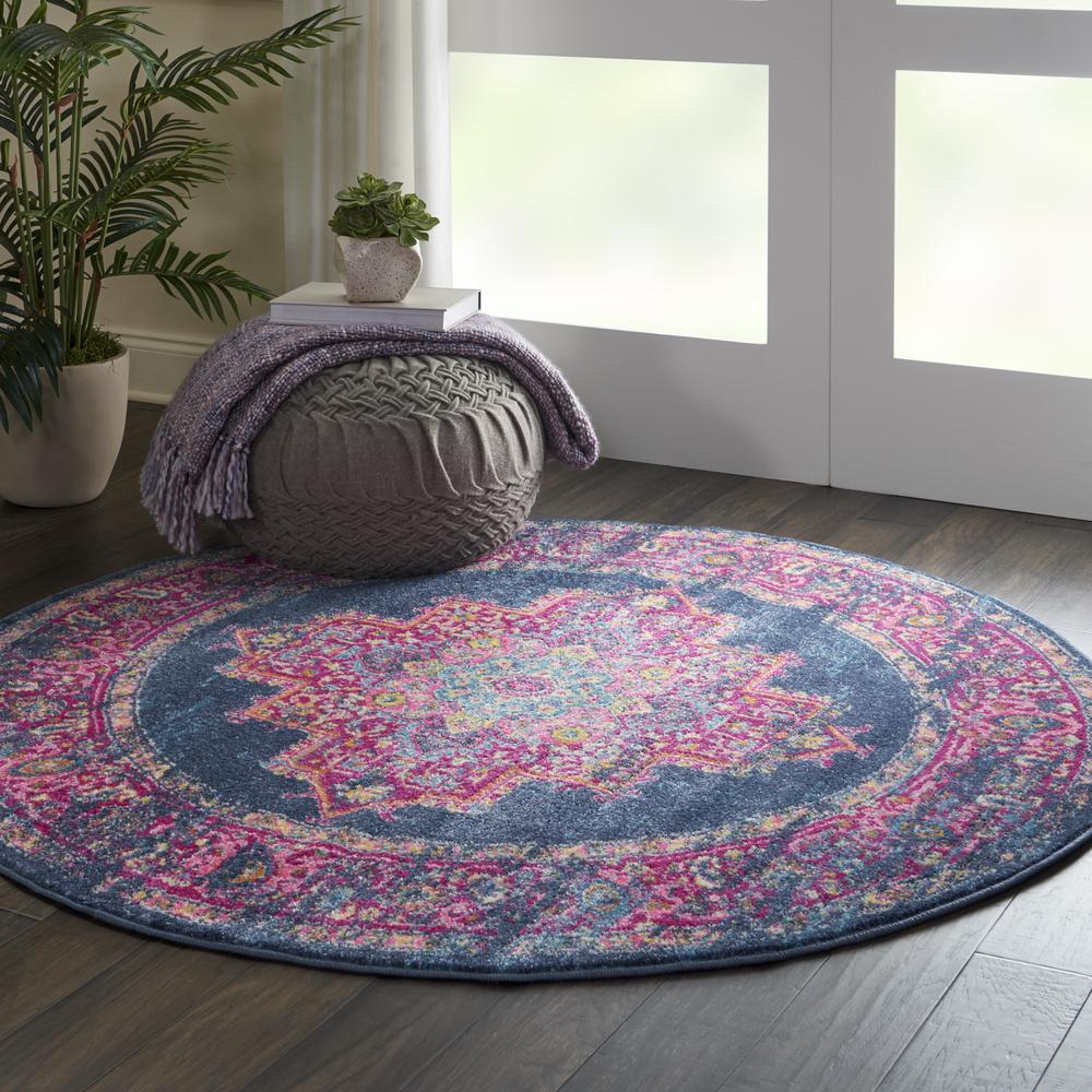 Passion Area Rug, Blue, 4' x ROUND. Picture 8
