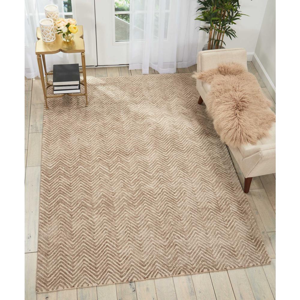 Modern Deco Area Rug, Taupe, 3'9" x 5'9". Picture 4