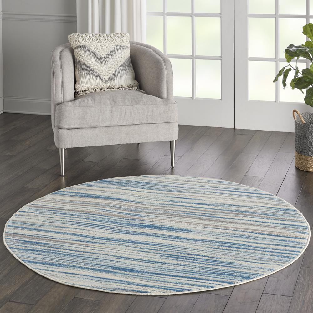 Jubilant Area Rug, Blue, 5'3" x ROUND. Picture 6