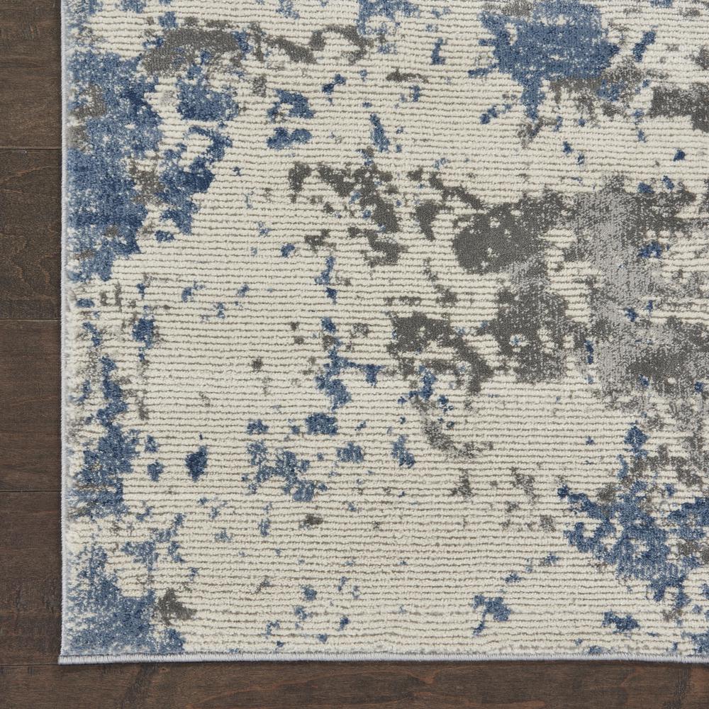 Rustic Textures Area Rug, Grey/Blue, 2'2" X 7'6". Picture 2