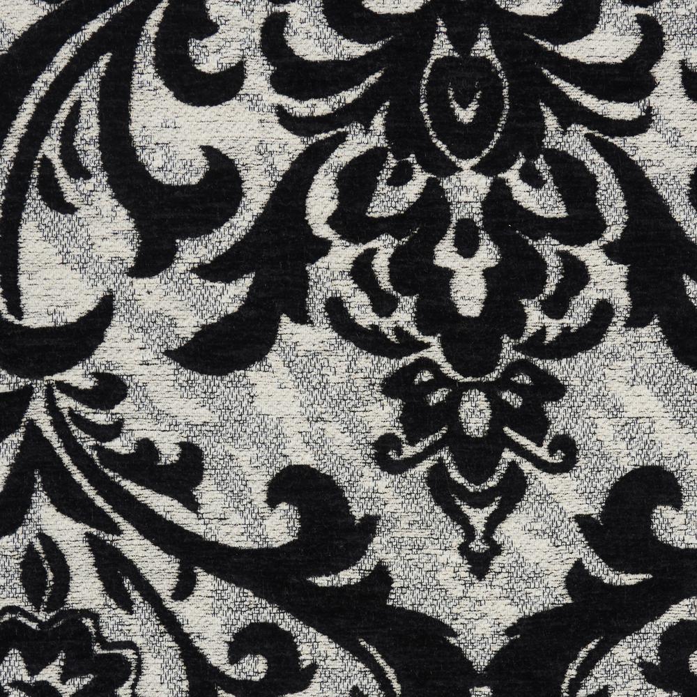 Damask Area Rug, Black/White, 5' x 7'. Picture 6