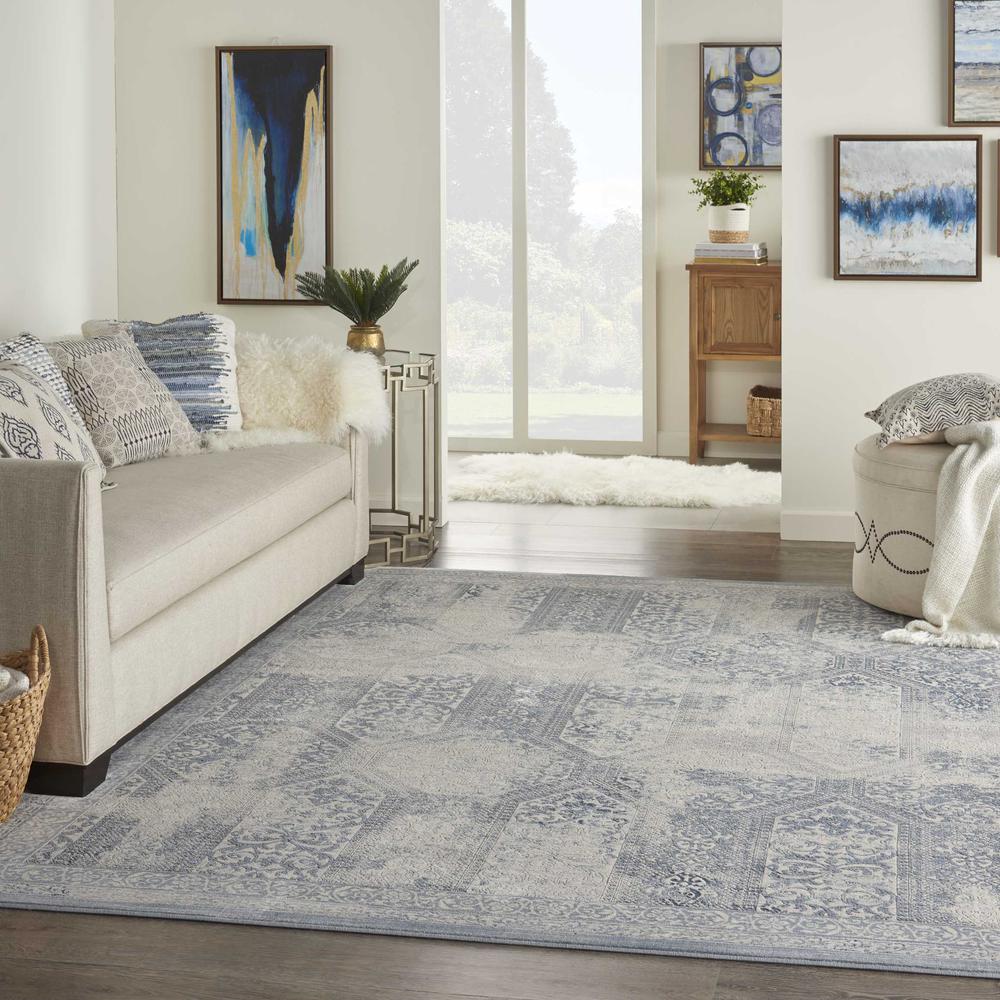 Kathy Ireland Grand Expressions Area Rug, Blue/Ivory, 9' x 12', KI56. Picture 9