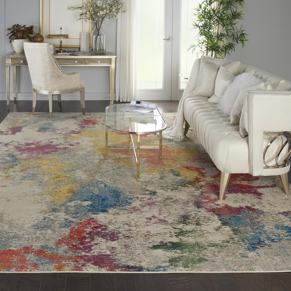 Celestial Area Rug, Ivory/Multicolor, 9'X12'. Picture 4