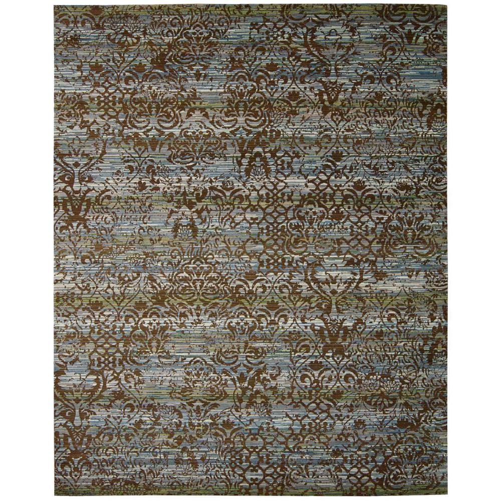 Rhapsody Area Rug, Blue/Moss, 7'9" x 9'9". Picture 2