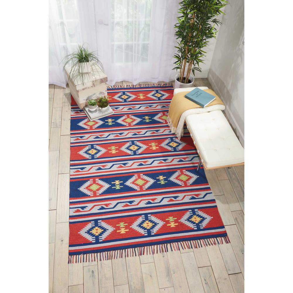 Baja Area Rug, Blue/Red, 3'6" x 5'6". Picture 3