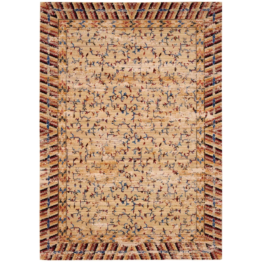 Dynasty "Lotus" Ochre Area Rug. Picture 1