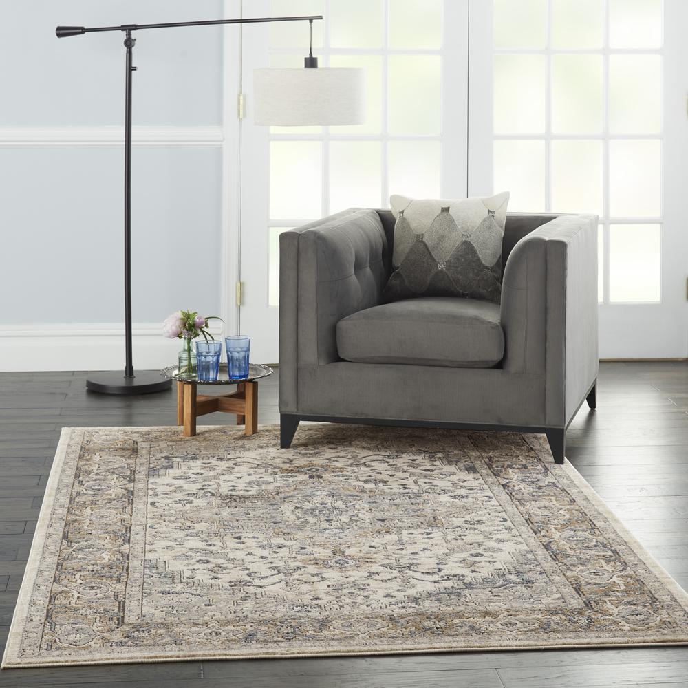Concerto Area Rug, Ivory/Grey, 5'3" x 7'3". Picture 9