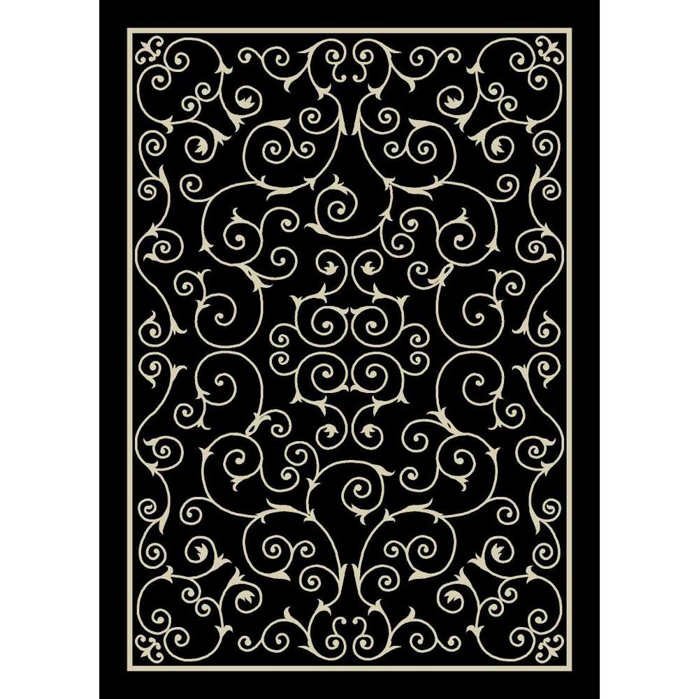 Home & Garden Area Rug, Black, 10' x 13'. Picture 1