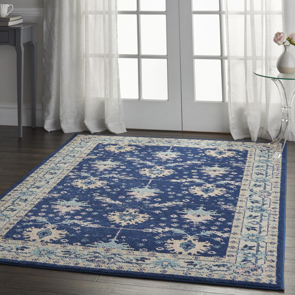 Tranquil Area Rug, Navy/Ivory, 6' X 9'. Picture 6