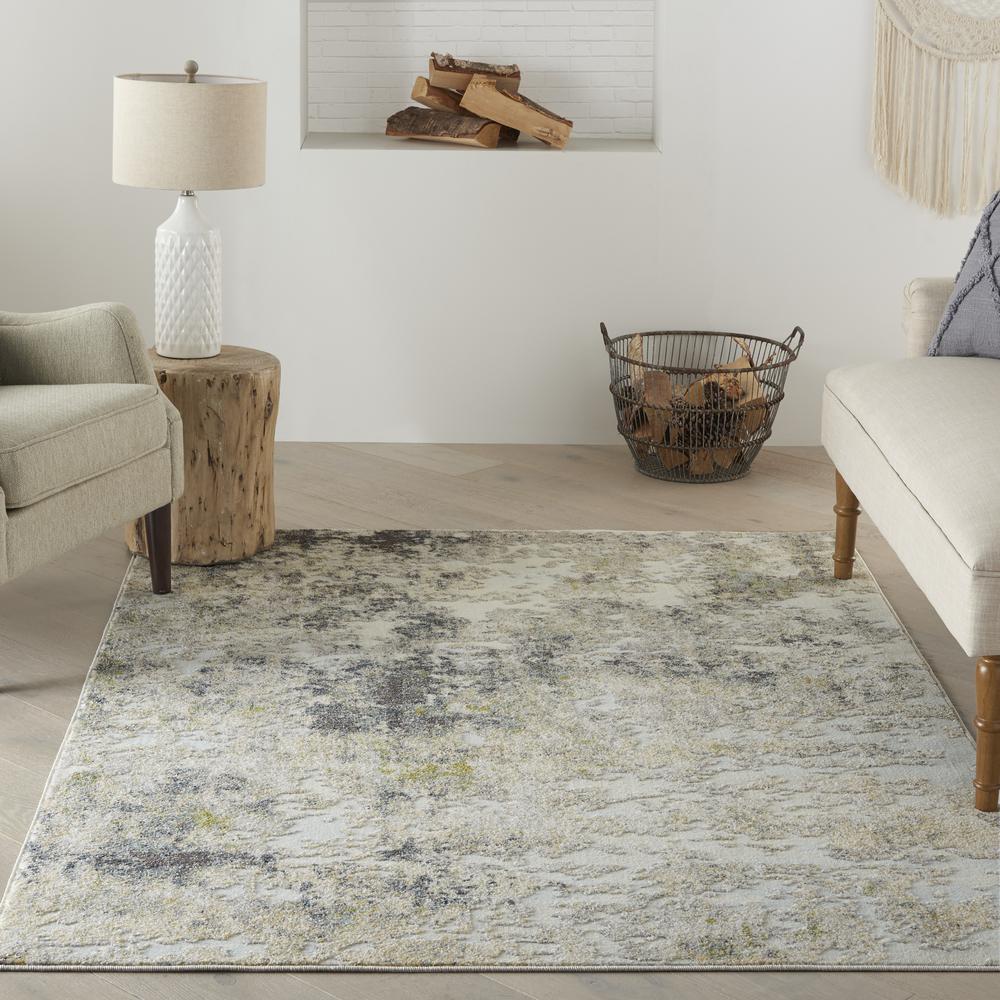 TRC01 Trance Ivory/Multi Area Rug- 5'3" x 7'3". Picture 2