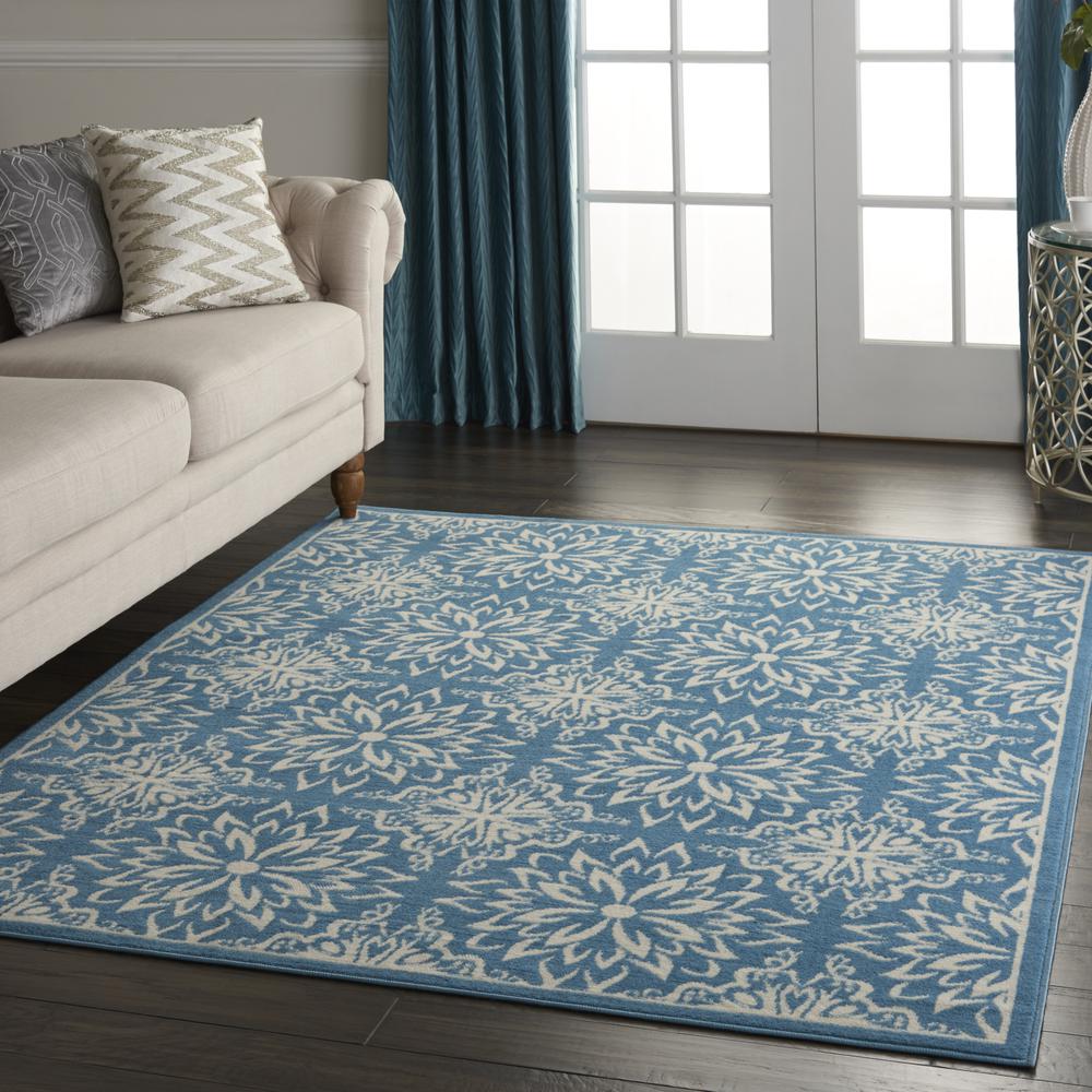 Jubilant Area Rug, Ivory/Blue, 5'3" x 7'3". Picture 6