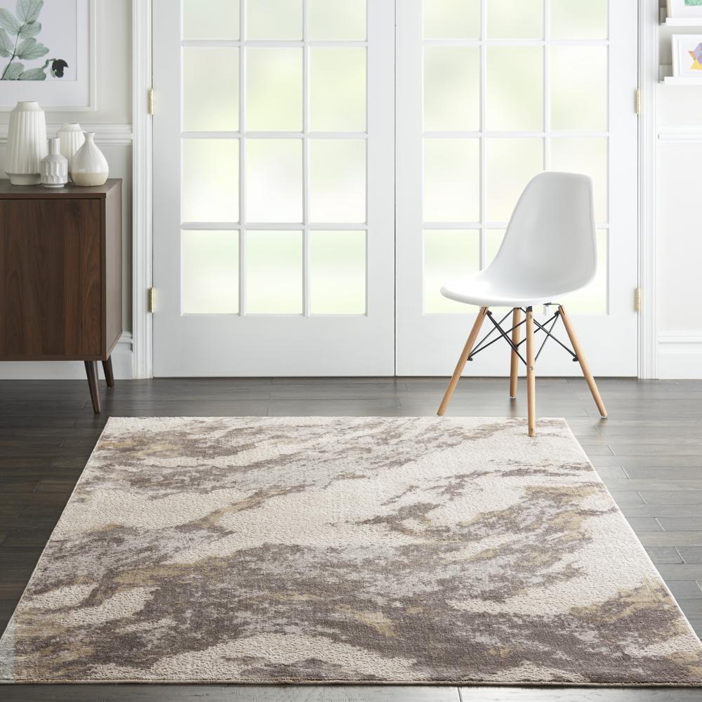 Sleek Textures Area Rug, Brown/Ivory, 3'11" x 5'11". Picture 4