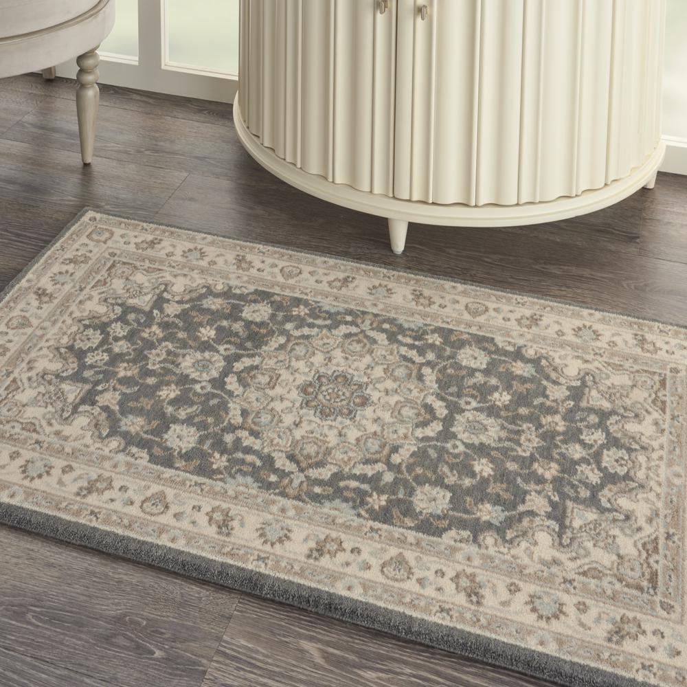 Nourison Living Treasures Area Rug, 2'6" x 4'3", Grey/Ivory. Picture 9