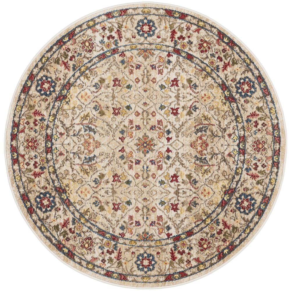 Nourison Revel 4' x round Ivory Area Rug. Picture 1