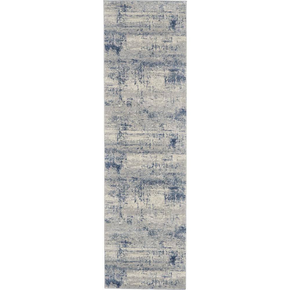 Rustic Textures Area Rug, Ivory/Blue, 2'2" X 7'6". Picture 1