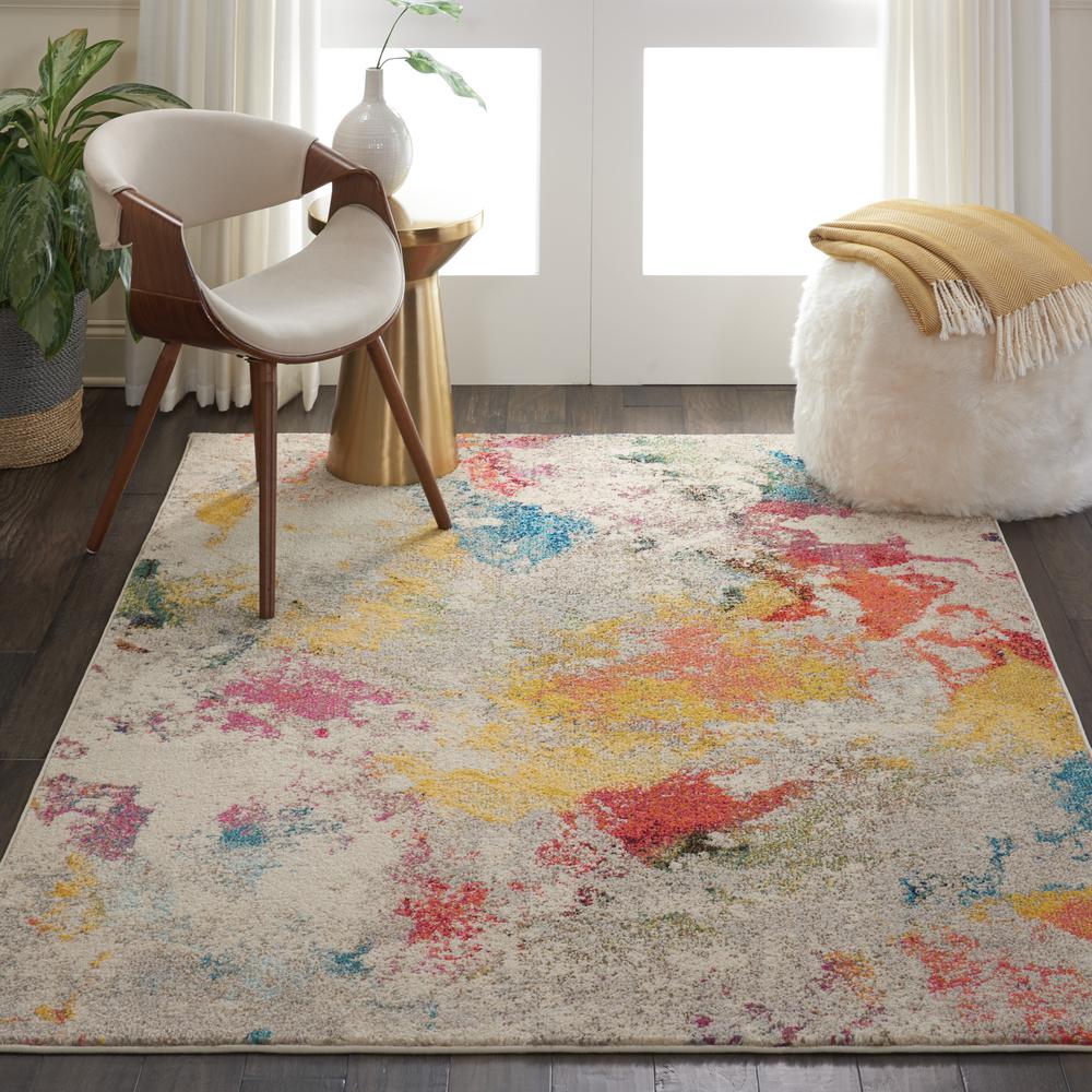 Celestial Area Rug, Ivory/Multicolor, 5'3" x 7'3". Picture 4