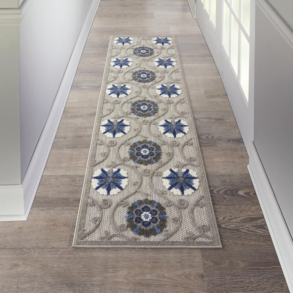 ALH19 Aloha Grey/Blue Area Rug- 2'3" x  8'. Picture 2
