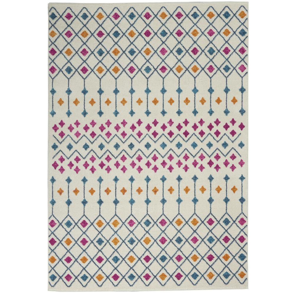 PSN45 Passion Ivory/Multi Area Rug- 5'3" x 7'3". Picture 1