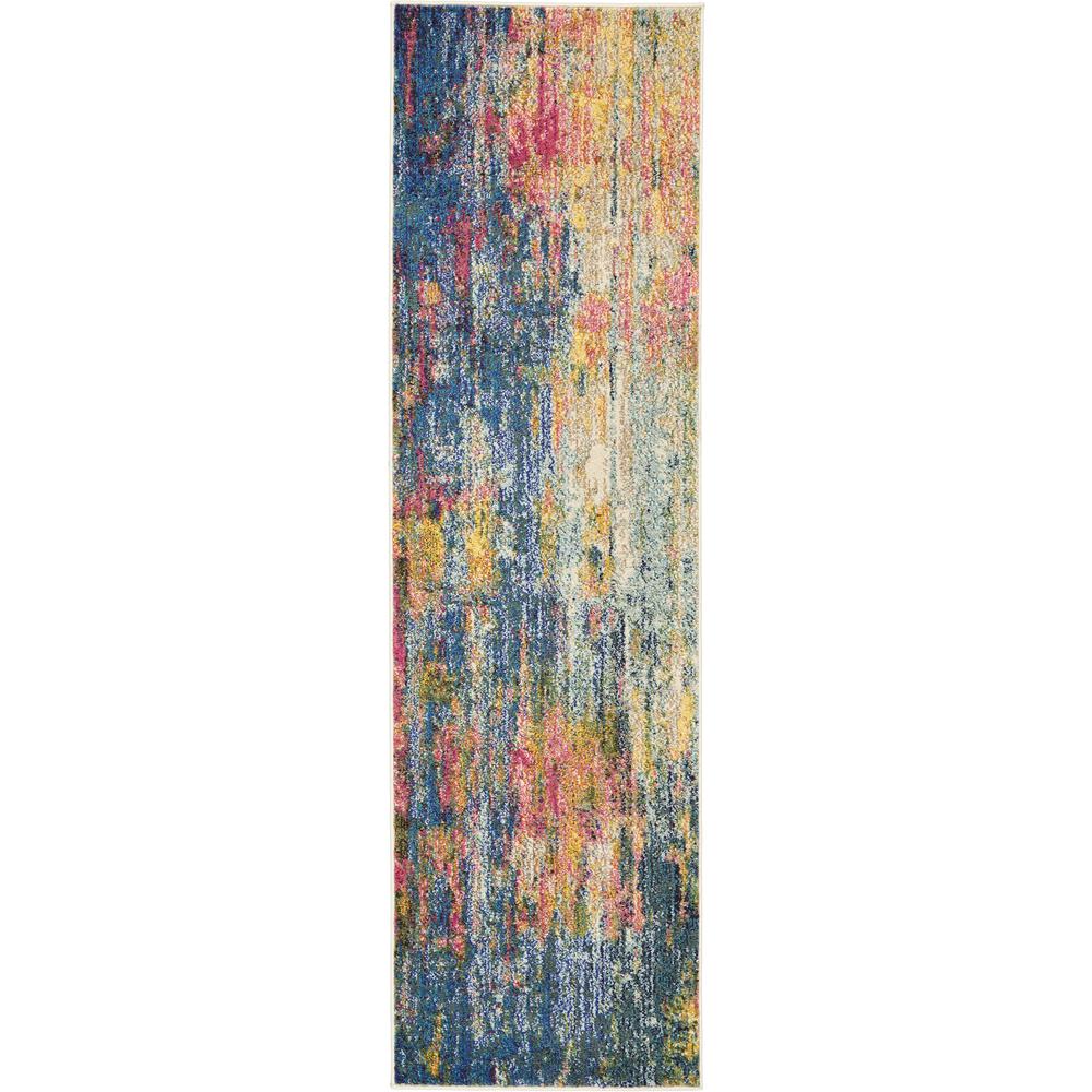 Celestial Area Rug, Blue/Yellow, 2'2"X7'6". Picture 1