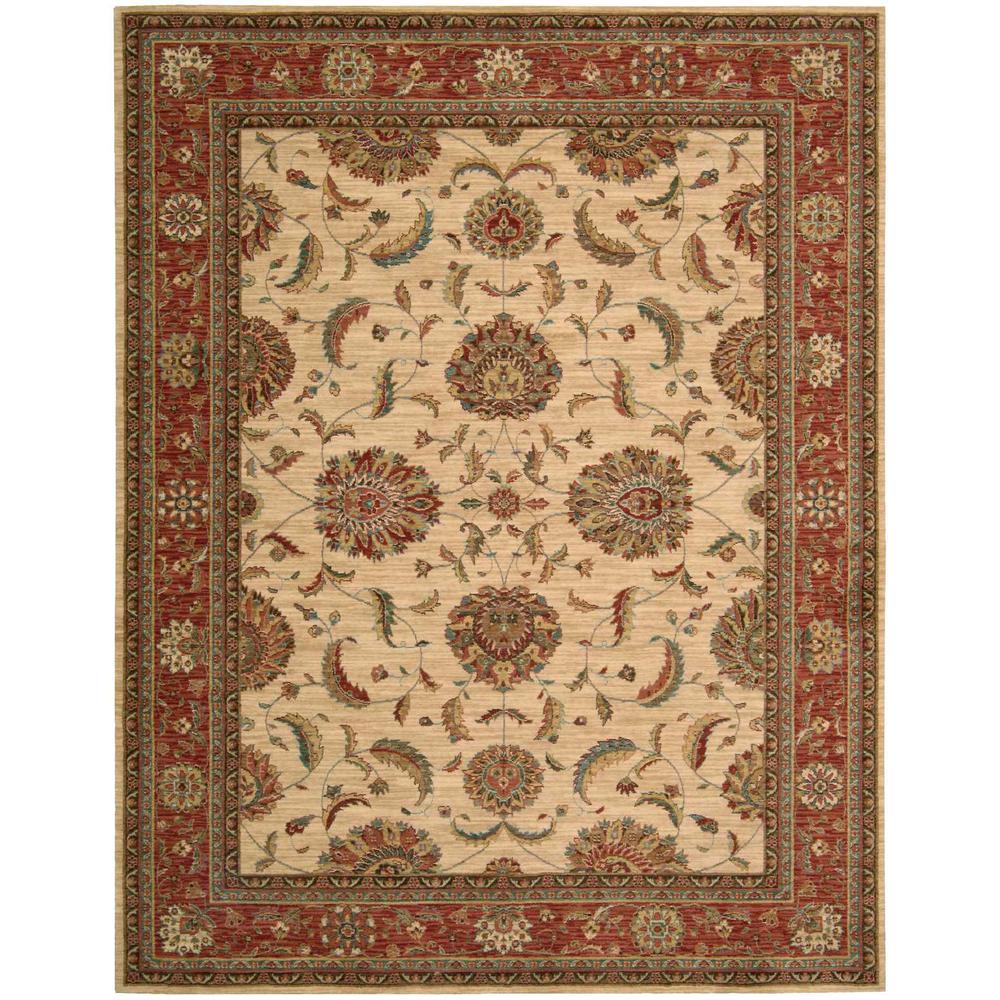 Living Treasures Area Rug, Ivory/Red, 7'6" x 9'6". Picture 1