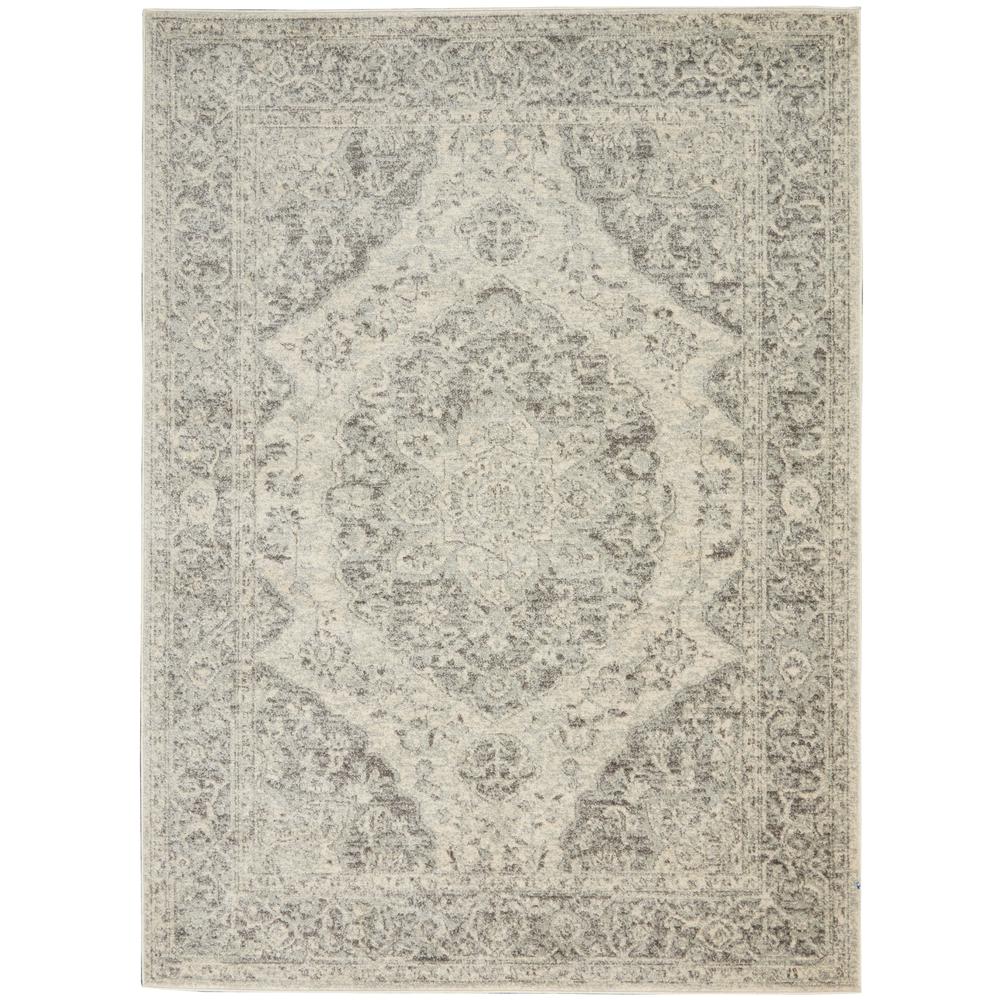 Tranquil Area Rug, Ivory/Grey, 6' X 9'. The main picture.