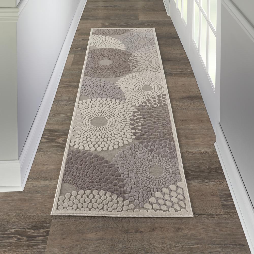 Graphic Illusions Area Rug, Grey, 2'3" x 8'. Picture 2