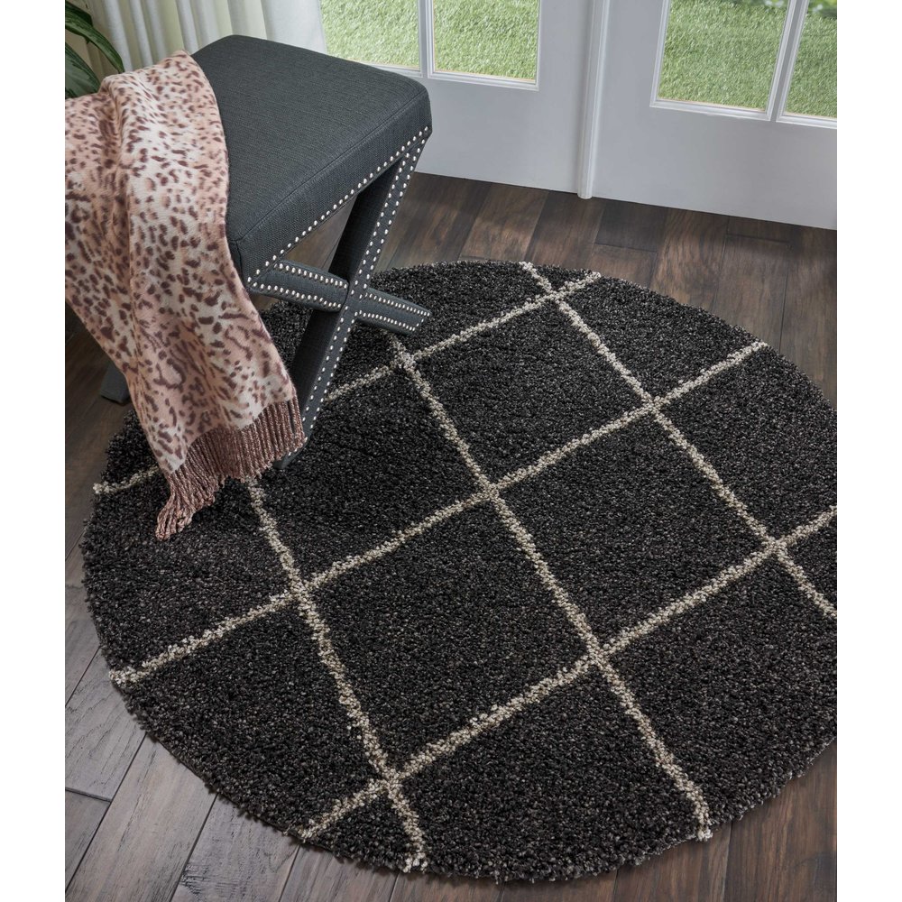 Brisbane Area Rug, Charcoal, 5' x ROUND. Picture 2