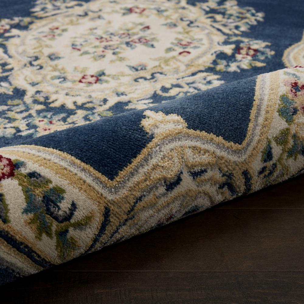ABS1 Aubusson Navy Area Rug- 5'3" x 7'3". Picture 7