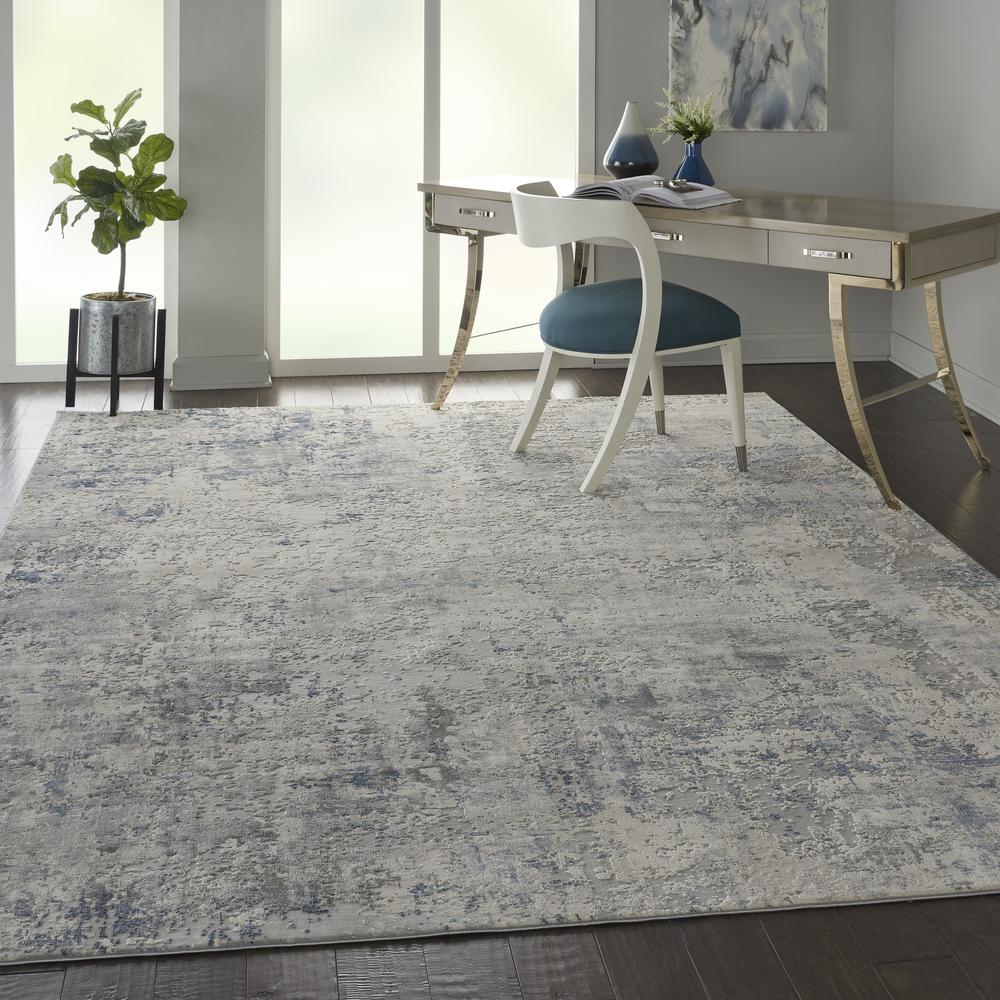 Rustic Textures Area Rug, Ivory/Grey/Blue, 7'10" X 10'6". Picture 6
