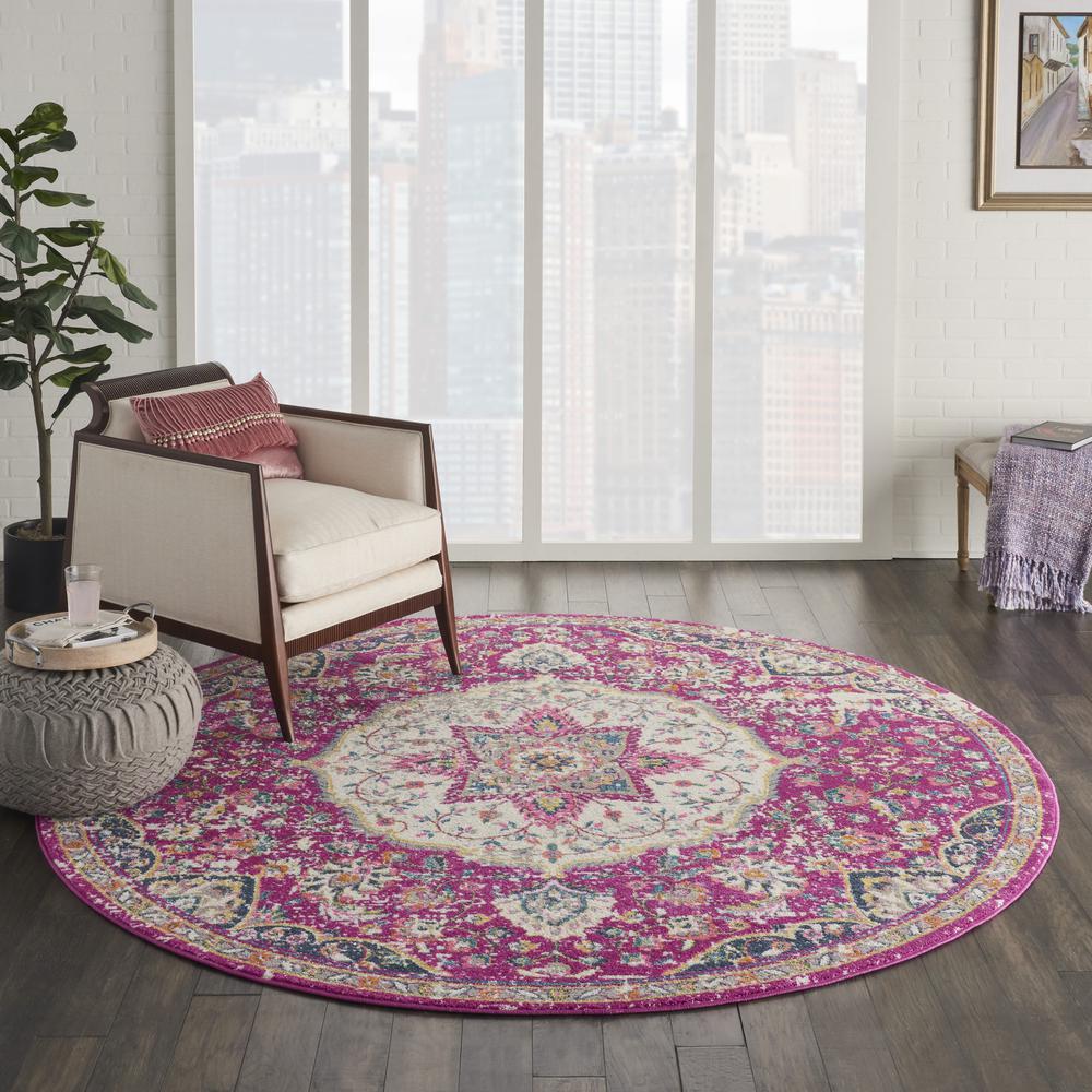 PSN22 Passion Pink Area Rug- 8' x ROUND. Picture 2
