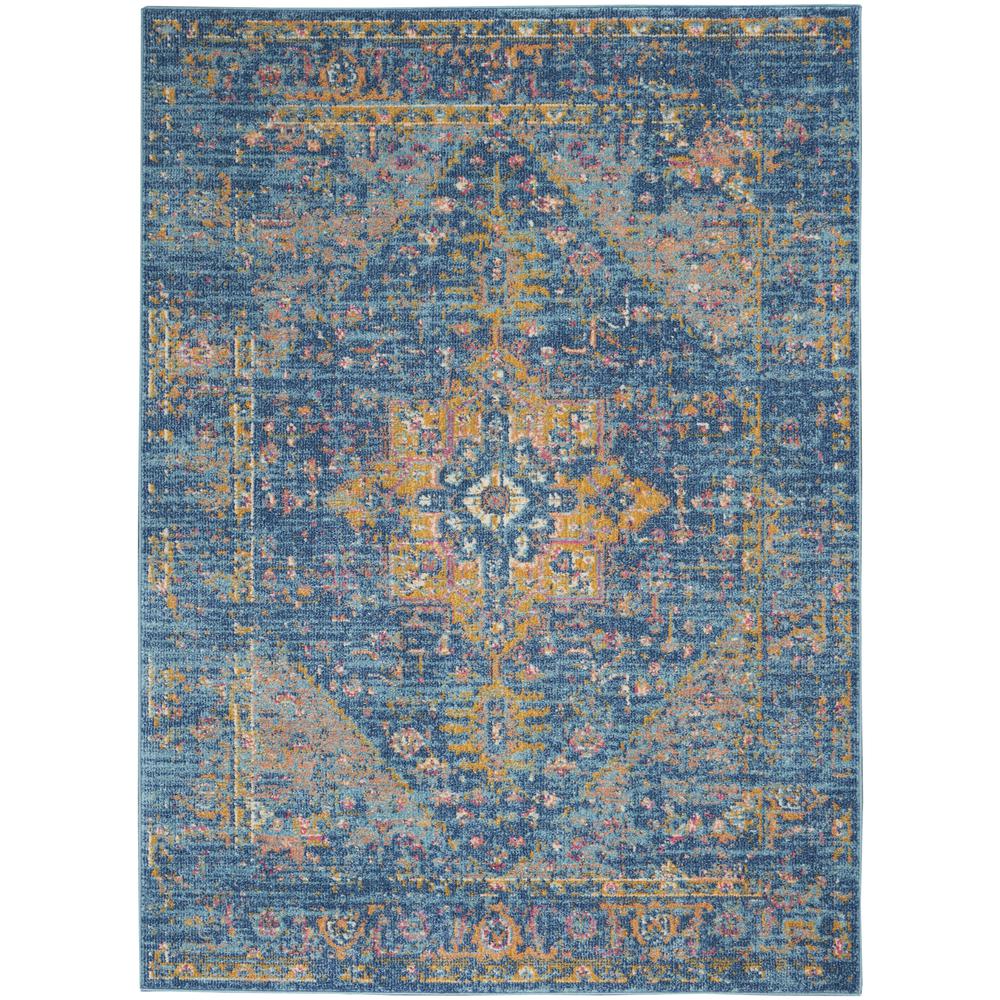 TRA06 Tranquil Navy Blue Area Rug- 4' x 6'. The main picture.