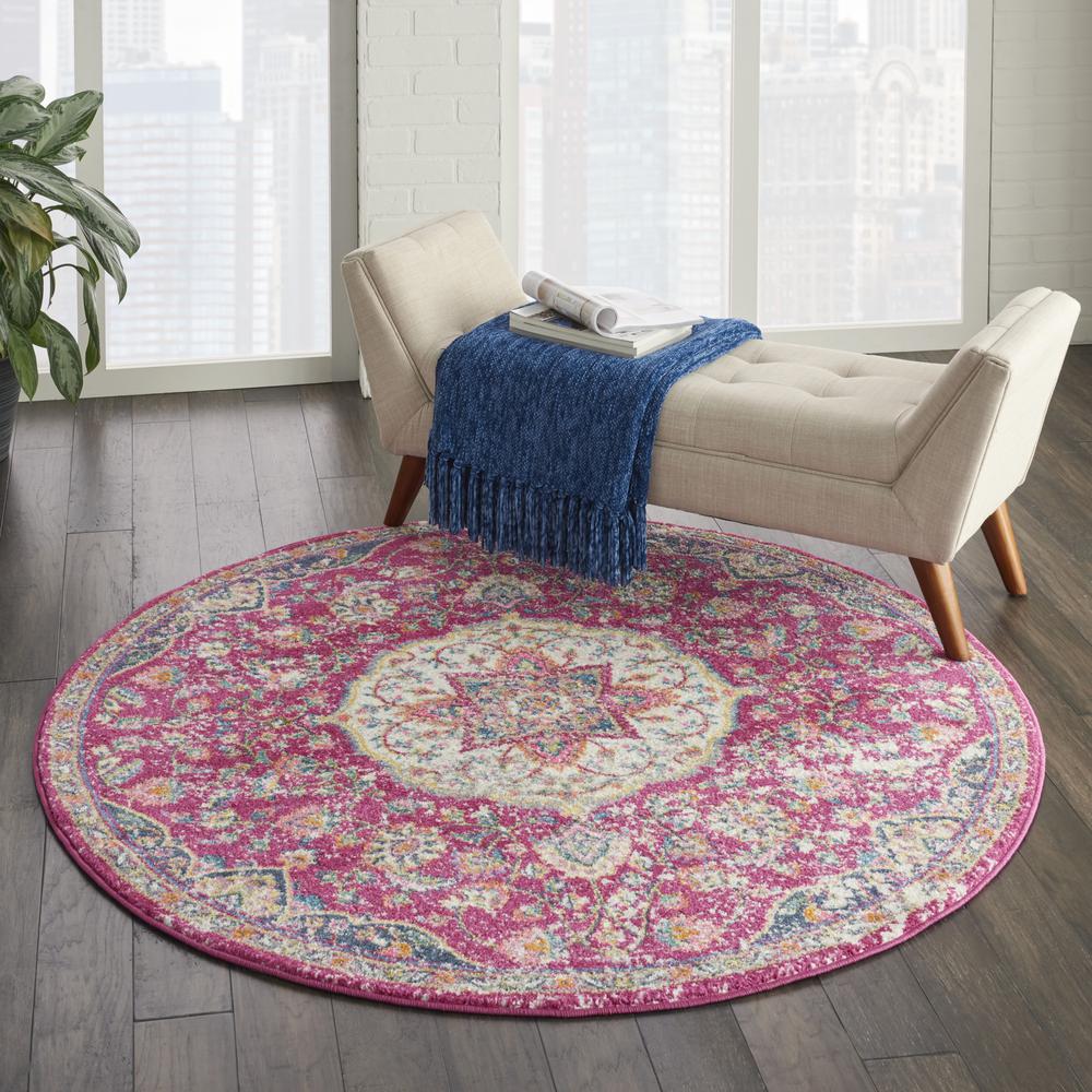 PSN22 Passion Pink Area Rug- 4' x ROUND. Picture 9