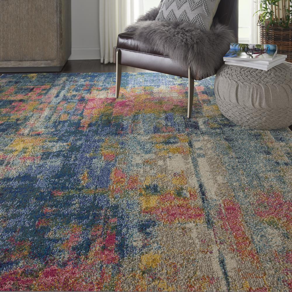 Celestial Area Rug, Blue/Yellow, 6'7"X9'7". Picture 5