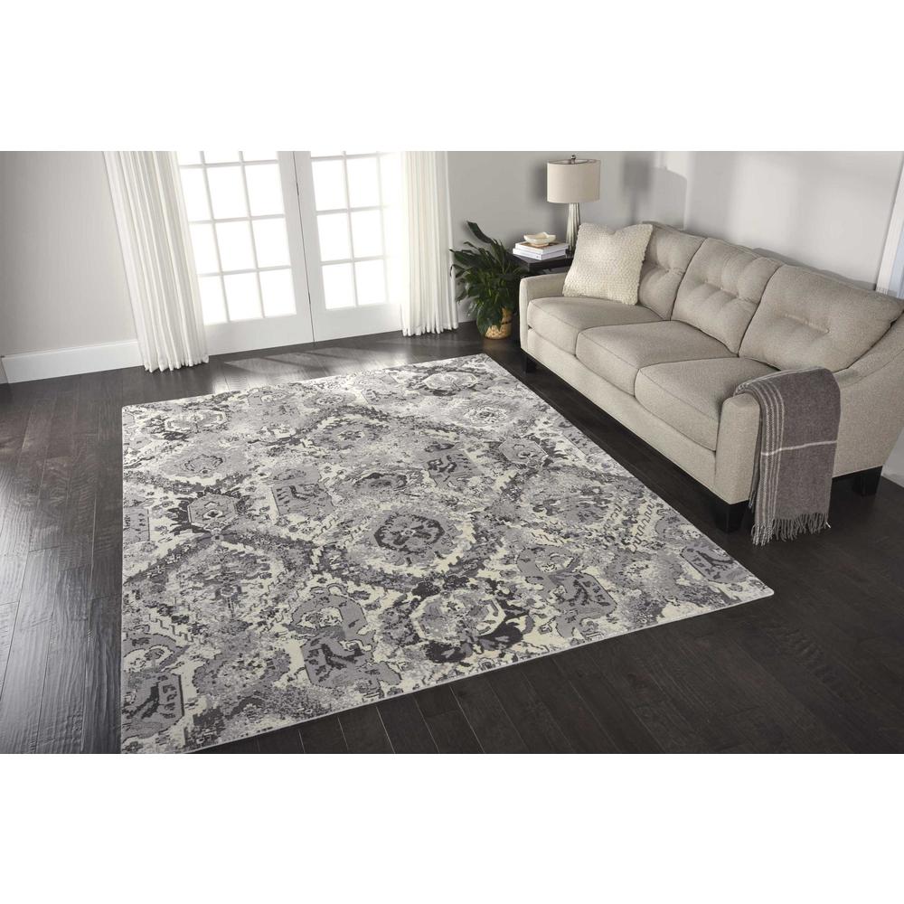 Twilight Area Rug, Ivory/Grey, 5'6" x 8'. Picture 4