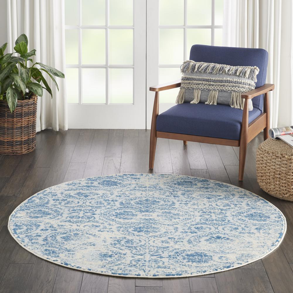 Jubilant Area Rug, Blue, 5'3" x ROUND. Picture 2
