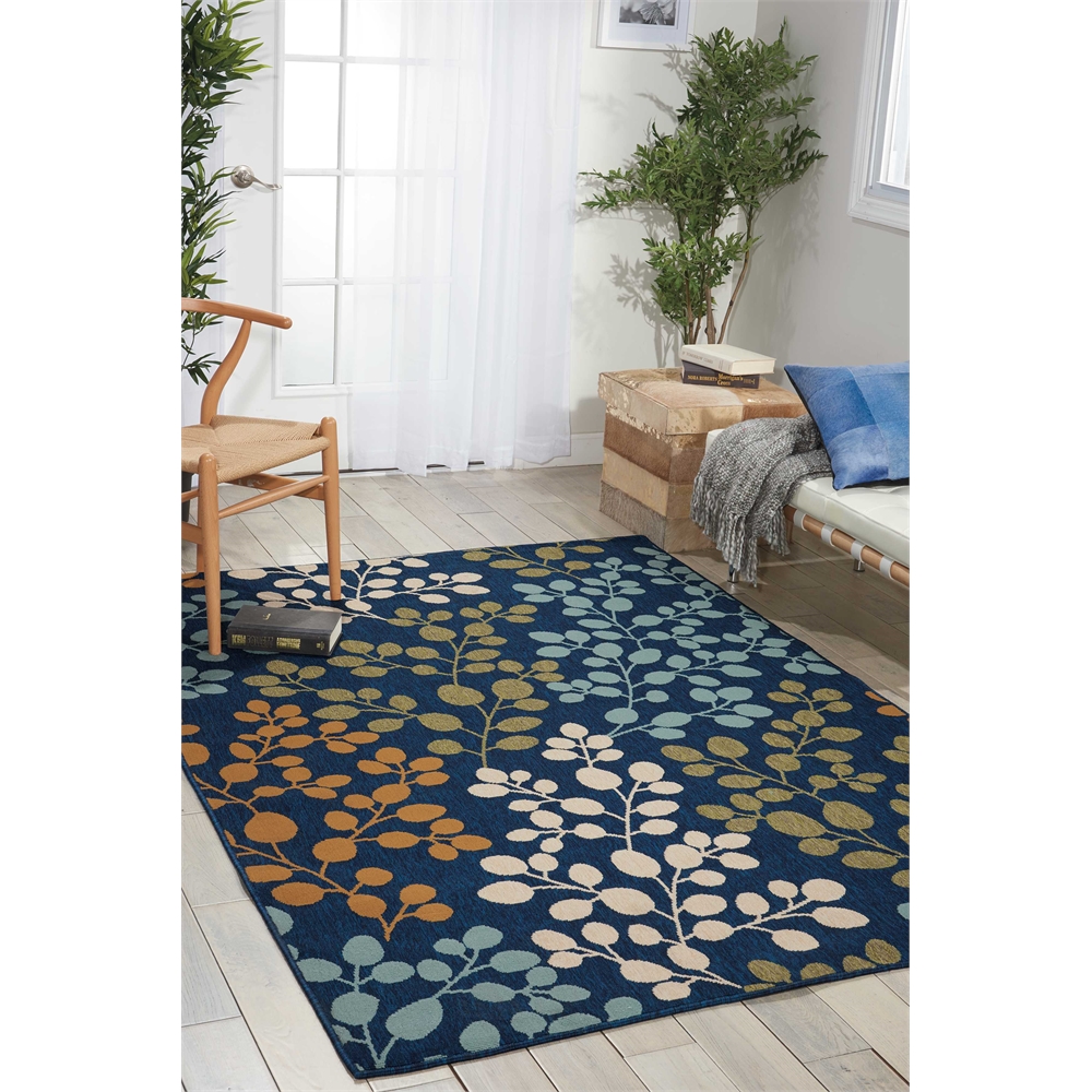 Caribbean Area Rug, Navy, 5'3" x 7'5". Picture 6