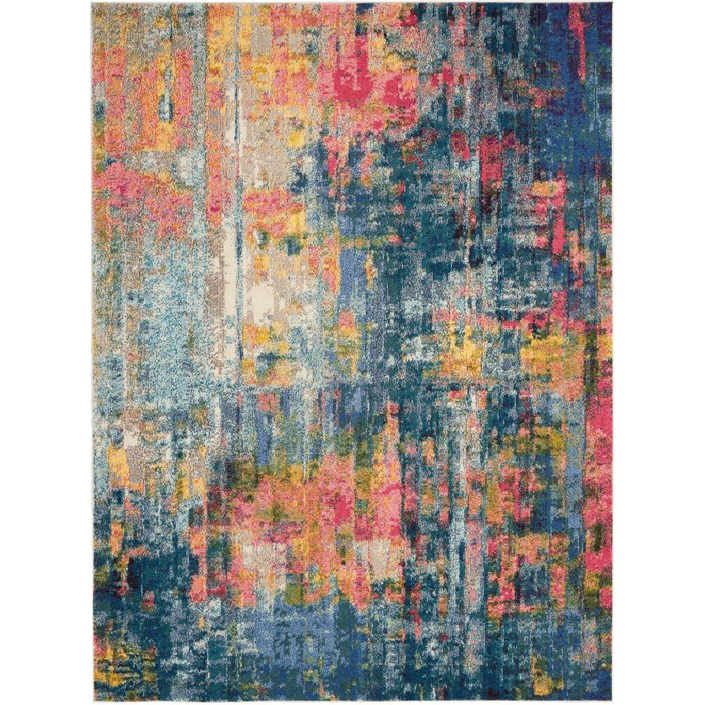 Celestial Area Rug, Blue/Yellow, 7'10" x 10'6". Picture 1