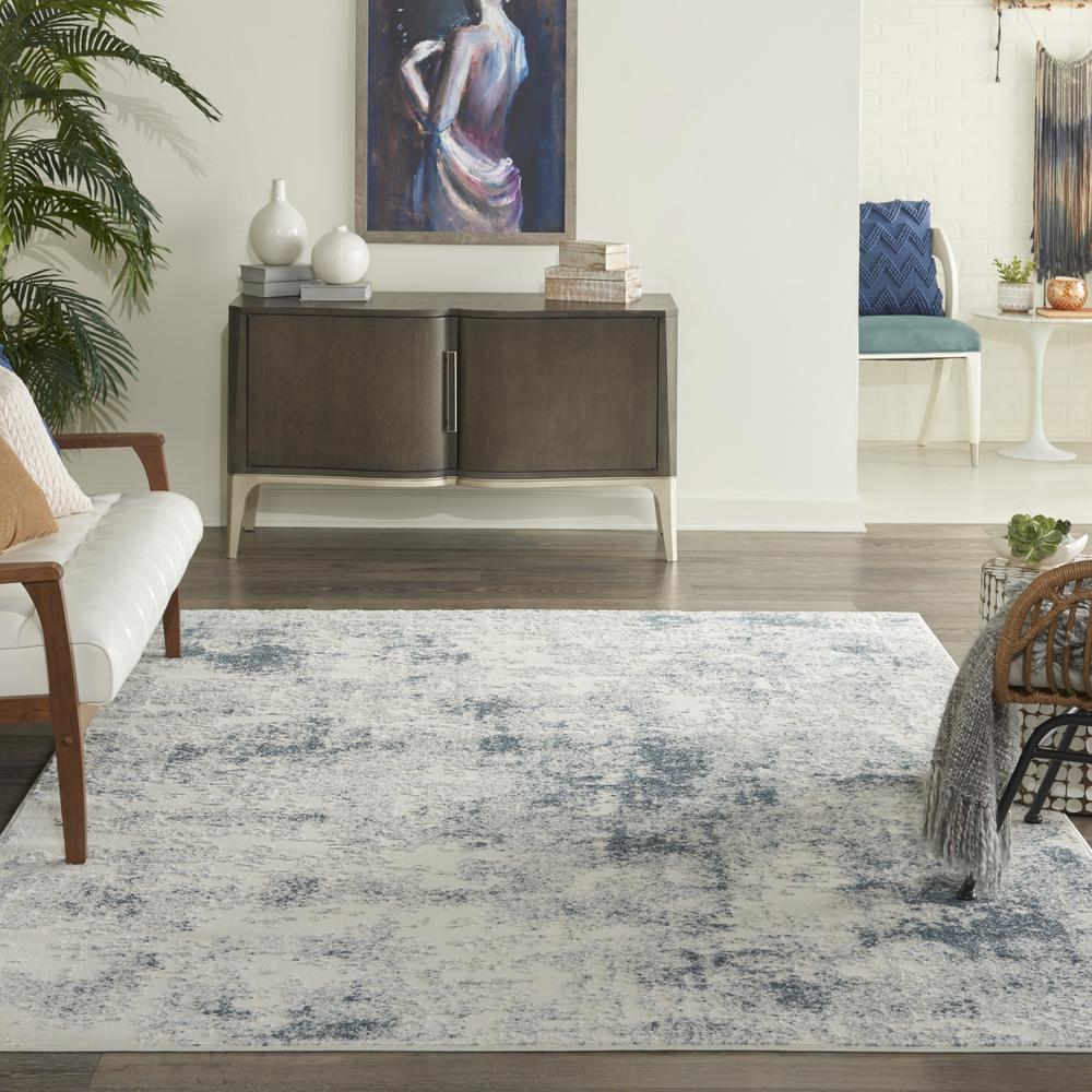 TRC06 Trance Ivory Blue Area Rug- 6'6" x 9'6". Picture 9