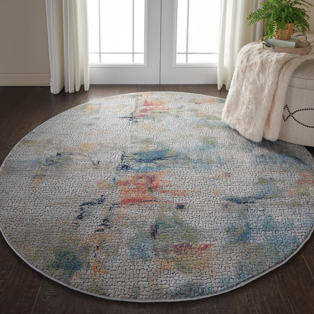 Global Vintage Area Rug, Ivory/Multicolor, 6' x ROUND. Picture 4