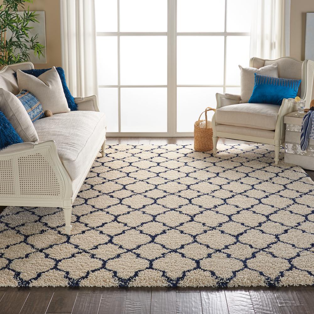 Amore Area Rug, Ivory/Blue, 7'10" x 10'10". Picture 2