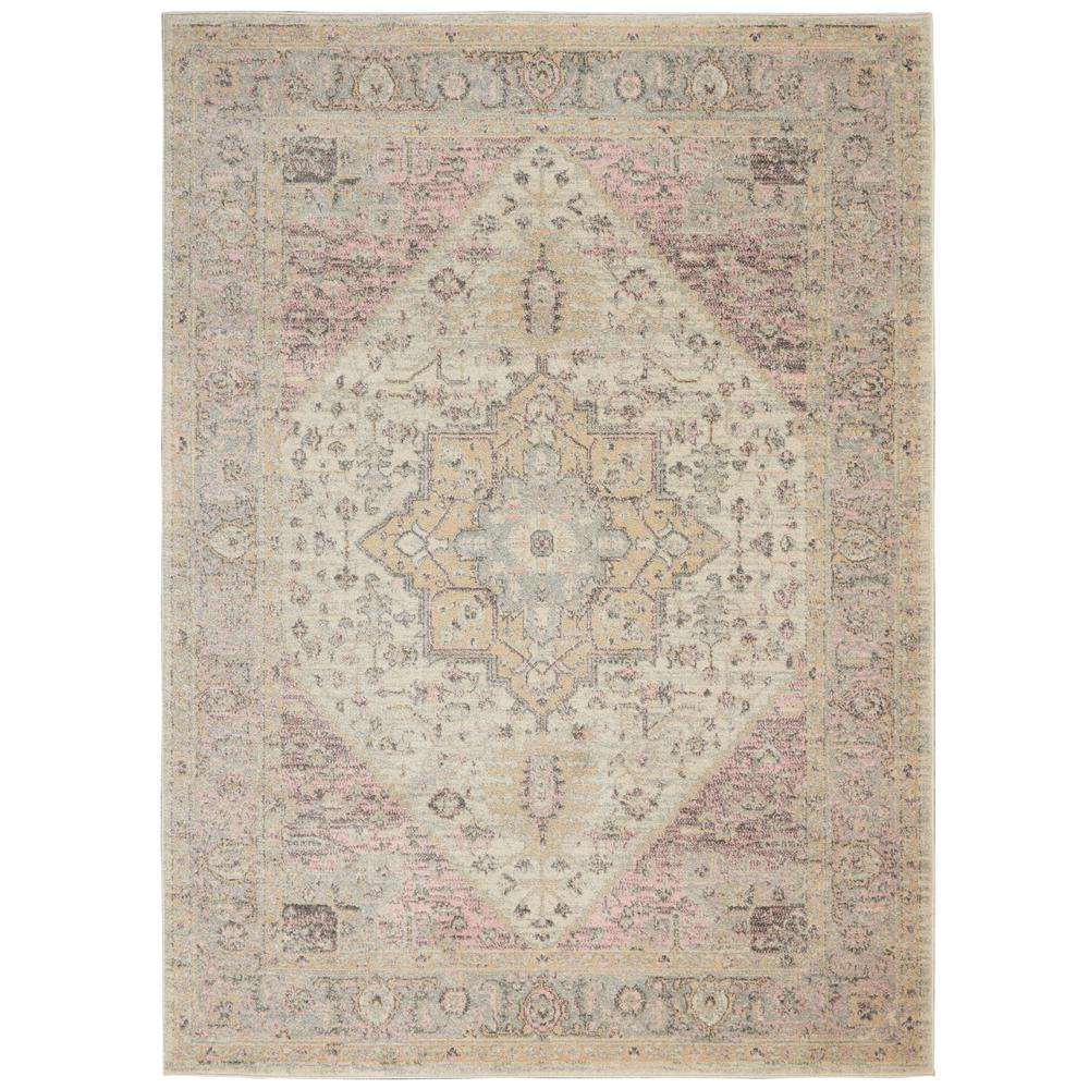 Tranquil Area Rug, Ivory/Pink, 4' X 6'. The main picture.