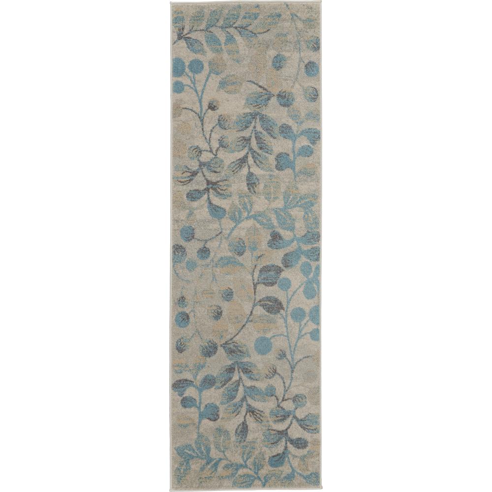 Tranquil Area Rug, Ivory/Turquoise, 2'3" X 7'3". The main picture.