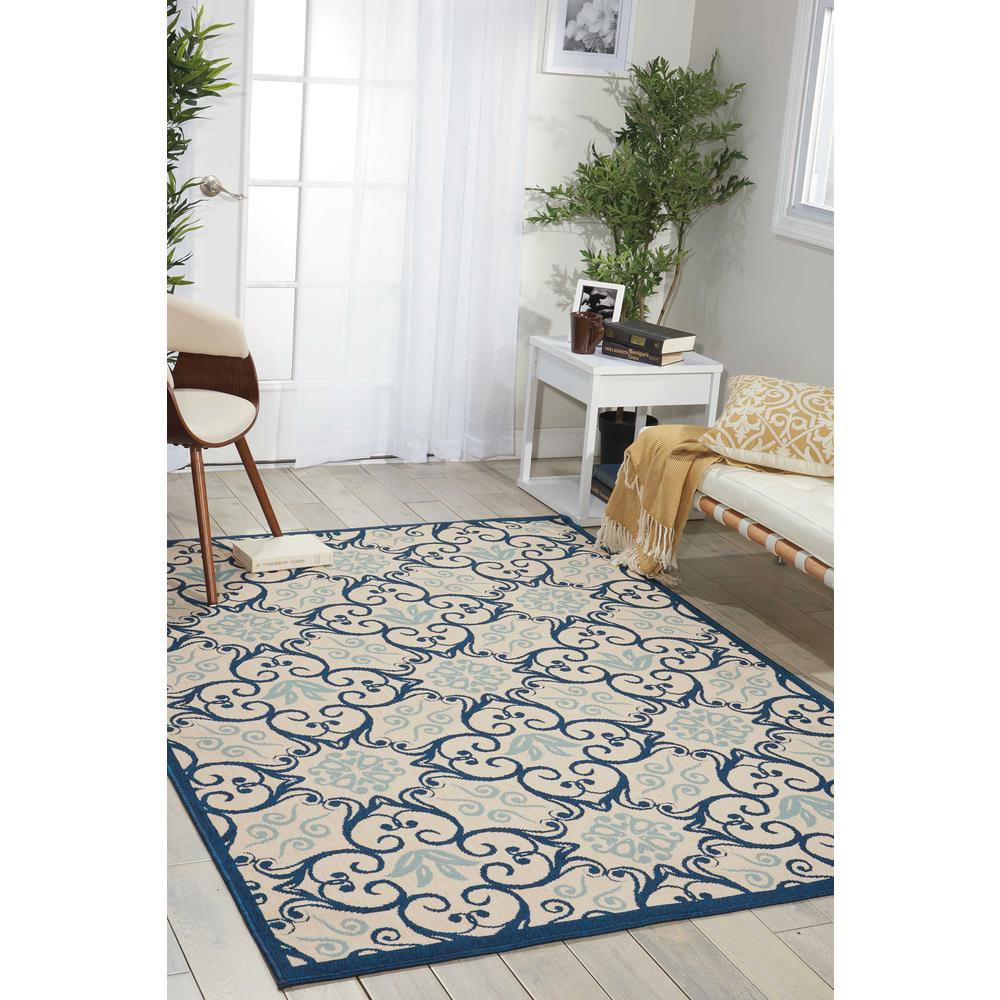Caribbean Area Rug, Ivory/Navy, 2'6" x 4'. Picture 2