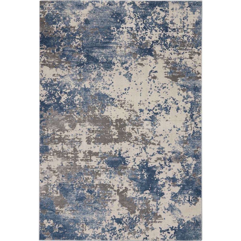 Rustic Textures Area Rug, Grey/Blue, 3'11" X 5'11". Picture 1